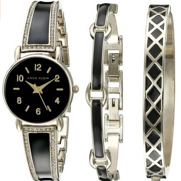 海淘：美国亚马逊 Anne Klein 安妮克莱因 2052BKST Swarovski 女款手镯式腕表