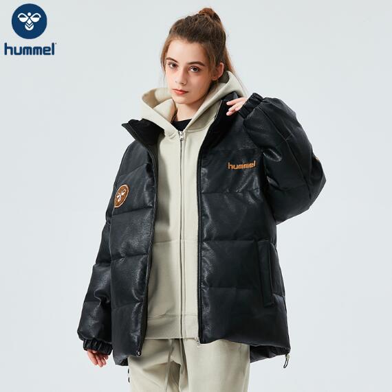 Hummel 大黄蜂 冬季新款情侣防风保暖刺绣皮质棉服外套 3色